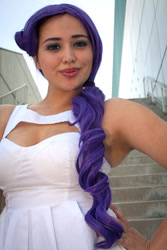 Size: 683x1024 | Tagged: safe, artist:autumns-snow, rarity, human, g4, anime expo, anime expo 2012, armpits, clothes, cosplay, costume, hand on hip, irl, irl human, photo, sleeveless, solo