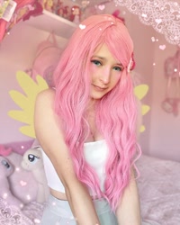 Size: 1080x1350 | Tagged: safe, artist:bunnypinkcess, fluttershy, human, g4, clothes, cosplay, costume, irl, irl human, photo, sleeveless, solo