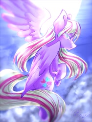 Size: 768x1024 | Tagged: safe, artist:tanukei0815, oc, oc only, oc:milky berry, pegasus, pony, female, looking at you, mare, pegasus oc, solo