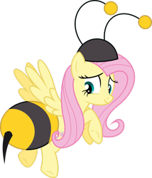 Size: 2265x2647 | Tagged: safe, artist:dasprid, fluttershy, pegasus, pony, g4, it ain't easy being breezies, season 4, .svg available, animal costume, bee costume, clothes, costume, female, flutterbee, high res, simple background, transparent background, vector