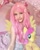 Size: 1080x1350 | Tagged: safe, artist:bunnypinkcess, fluttershy, human, g4, clothes, cosplay, costume, irl, irl human, photo, plushie, sleeveless