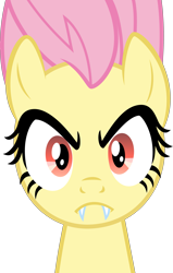 Size: 2999x4715 | Tagged: safe, artist:dasprid, fluttershy, bat pony, bats!, g4, season 4, bat ponified, fangs, flutterbat, looking at you, race swap, simple background, solo, staring into your soul, transparent background, vector