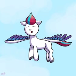 Size: 1080x1080 | Tagged: safe, artist:halfmoon-sparkle, zipp storm, pegasus, pony, g5, my little pony: a new generation, eyes closed, flying, solo