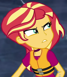 Size: 940x1071 | Tagged: safe, screencap, sunset shimmer, equestria girls, equestria girls series, g4, spring breakdown, spoiler:eqg series (season 2), cropped, cruise outfit, lifejacket, solo