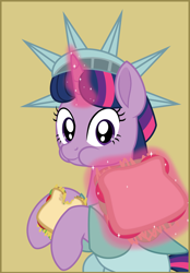 Size: 1944x2792 | Tagged: safe, artist:povitato, twilight sparkle, g4, eating, food, herbivore, looking at you, magic, sandwich, solo, telekinesis