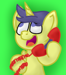 Size: 350x400 | Tagged: safe, artist:kanw, comet tail, pony, unicorn, g4, male, phone, simple background, solo, talking