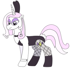 Size: 2499x2393 | Tagged: safe, artist:supahdonarudo, fleur-de-lis, pony, unicorn, series:fleurbuary, g4, bowtie, bunny ears, bunny suit, clothes, fishnet stockings, high res, redraw, simple background, transparent background