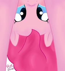 Size: 3000x3300 | Tagged: safe, artist:itslage, earth pony, pony, eyelashes, female, framed by legs, high res, mare, signature, solo, upside down