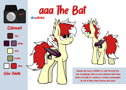 Size: 3000x2152 | Tagged: safe, artist:aaathebap, oc, oc only, oc:aaaaaaaaaaa, bat pony, pony, cutie mark, high res, male, reference sheet, simple background, solo, stallion, tail, two toned mane, two toned tail, white background