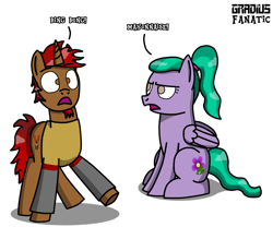 Size: 1481x1298 | Tagged: safe, artist:gradiusfanatic, oc, oc only, oc:paul, oc:violet dew, pegasus, pony, unicorn, bing bong, duo, female, food, male, mayonnaise, sauce, simple background, transparent background