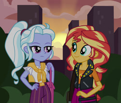 Size: 1024x867 | Tagged: safe, artist:emeraldblast63, artist:limedazzle, sugarcoat, sunset shimmer, comic:the tale of two sunsets, equestria girls, g4, story included, sunset