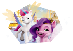 Size: 1024x725 | Tagged: safe, pipp petals, zipp storm, pegasus, pony, g5, my little pony: a new generation, official, 2d, 3d, adorapipp, adorazipp, color correction, confident, cute, female, looking at you, mare, proud, royalty, siblings, simple background, sisters, smiling, smiling at you, smug, smugzipp, standing, white background, wings, zephyr heights
