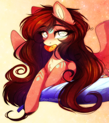 Size: 1868x2100 | Tagged: safe, artist:krissstudios, oc, pegasus, pony, female, heart, lying down, mare, mouth hold, prone, solo