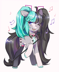 Size: 1292x1571 | Tagged: safe, artist:qwokken, oc, earth pony, pony, commission, singing, solo