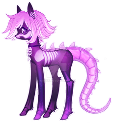 Size: 1024x1114 | Tagged: safe, artist:miioko, oc, oc only, pony, choker, clothes, costume, deviantart watermark, obtrusive watermark, simple background, skeleton costume, solo, transparent background, watermark