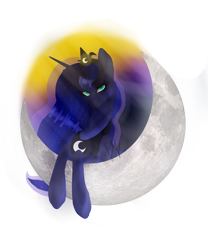 Size: 2000x2400 | Tagged: safe, artist:peachyminnie, princess luna, alicorn, pony, bust, crescent moon, female, jewelry, mare, moon, peytral, simple background, solo, tangible heavenly object, tiara, transparent background, transparent moon