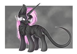 Size: 1024x724 | Tagged: safe, artist:maneblue, oc, oc only, pony, unicorn, chest fluff, ear fluff, female, horn, looking back, mare, simple background, sombra eyes, transparent background, unicorn oc, white eyes