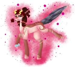 Size: 2622x2334 | Tagged: safe, artist:peachyminnie, oc, oc only, earth pony, pony, earth pony oc, flower, flower in mouth, high res, mouth hold, raised hoof, simple background, solo, transparent background