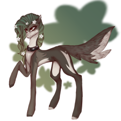 Size: 930x925 | Tagged: safe, artist:peachyminnie, oc, oc only, earth pony, pony, choker, earth pony oc, flower, flower in hair, simple background, solo, spiked choker, transparent background