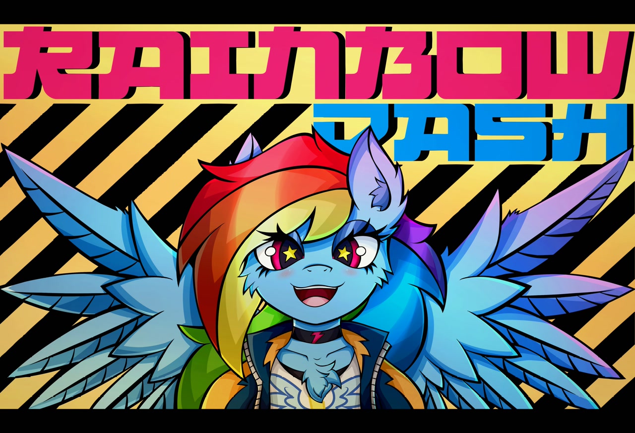 Safe Artist Canvymamamoo Rainbow Dash Pegasus Anthro G Abstract Background