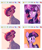 Size: 307x365 | Tagged: safe, artist:fanzeem, artist:higglytownhero, edit, princess cadance, twilight sparkle, alicorn, pony, unicorn, derpibooru, g4, alternate hairstyle, bag, blushing, clothes, cute, cutedance, female, frown, glasses, glowing, glowing horn, hair bun, horn, hotline bling, juxtaposition, magic, mare, meme, messy mane, meta, mouth hold, open mouth, paper, pencil, pencil in mouth, ponified meme, reaction image, saddle bag, shrunken pupils, spread wings, sweater, twiabetes, twilight sparkle (alicorn), unicorn twilight, unintentional reaction image, wings