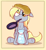 Size: 438x476 | Tagged: safe, artist:cookieboy011, derpibooru exclusive, derpy hooves, pegasus, pony, g4, apron, clothes, cute, derp, derpabetes, female, floppy ears, food, frying pan, mare, mouth hold, pancakes, solo, underhoof