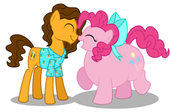 Size: 1920x1256 | Tagged: safe, artist:aleximusprime, cheese sandwich, pinkie pie, earth pony, pony, flurry heart's story, g4, ^^, alternate hairstyle, boop, bow, cheesy as pie, clothes, cute, duo, eyes closed, fat, female, grin, hair bow, hawaiian shirt, hooves, male, mare, nose wrinkle, noseboop, nuzzling, obese, older, older cheese sandwich, older pinkie pie, piggy pie, pudgy pie, raised hoof, romantic, shadow, ship:cheesepie, shipping, shirt, simple background, smiling, stallion, standing, straight, tail, transparent background