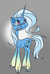 Size: 1087x1596 | Tagged: safe, artist:bubbeiy, trixie, pony, unicorn, g4, cloven hooves, grin, smiling, solo