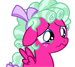 Size: 4000x3580 | Tagged: safe, edit, vector edit, cozy glow, oc, pegasus, pony, g4, marks for effort, :s, bow, bust, cozy glow is best facemaker, cozy glow's bow, cozybetes, crying, curly mane, cute, female, filly, floppy ears, foal, freckles, hair bow, heterochromia, recolor, sad, sadorable, simple background, solo, spread wings, transparent background, vector, wavy mouth, wings