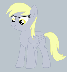 Size: 439x476 | Tagged: safe, artist:painterede, artist:twilyisbestpone, derpibooru exclusive, derpy hooves, pegasus, pony, g4, base used, cute, derpabetes, derpy day, determined, female, gray background, mare, simple background, smiling, solo
