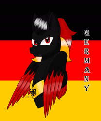 Size: 1280x1536 | Tagged: safe, artist:hiroultimate, oc, pony, flag, germany, nation ponies, ponified, solo
