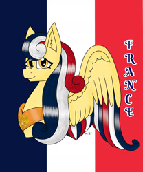 Size: 1280x1536 | Tagged: safe, artist:hiroultimate, oc, pony, flag, france, nation ponies, ponified, solo
