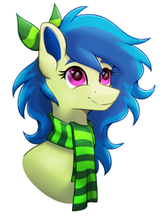 Size: 858x1136 | Tagged: safe, artist:lambydwight, oc, oc only, pony, clothes, scarf, simple background, solo, striped scarf, white background