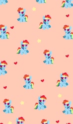 Size: 920x1560 | Tagged: safe, artist:kittyrosie, rainbow dash, pegasus, pony, g4, :p, cute, dashabetes, female, heart, looking at you, mare, orange background, phone wallpaper, sample, simple background, smiling, smiling at you, solo, stars, tiled background, tongue out, wallpaper