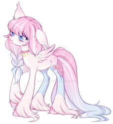 Size: 1024x1120 | Tagged: safe, artist:miioko, oc, oc only, pegasus, pony, choker, deviantart watermark, hoof fluff, obtrusive watermark, pegasus oc, raised hoof, simple background, solo, transparent background, watermark