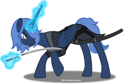 Size: 1280x875 | Tagged: safe, artist:vector-brony, oc, oc only, oc:nightblade, alicorn, pony, fallout equestria, g4, female, magic, mare, simple background, solo, sword, transparent background, weapon