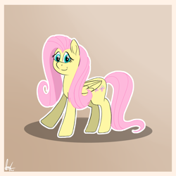Size: 2400x2400 | Tagged: safe, artist:habiepon3, fluttershy, pegasus, pony, g4, cute, daaaaaaaaaaaw, female, high res, looking at you, mare, shyabetes, simple background, smiling, smiling at you, solo