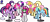 Size: 9600x4154 | Tagged: safe, artist:damlanil, applejack, fluttershy, pinkie pie, rainbow dash, rarity, twilight sparkle, oc, oc:peony, alicorn, earth pony, pegasus, pony, unicorn, g4, bondage, clothes, collar, comic, crystal horn, encasement, fake horn, female, horn, i have no mouth and i must scream, inanimate tf, latex, link in description, magic, magic aura, mannequin, mannequin transformation, mare, no mouth, objectification, pedestal, petrification, ponyquin, rubber, shiny, show accurate, simple background, speech bubble, story, story included, text, transformation, transparent background, twilight sparkle (alicorn), vector