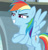 Size: 1920x2008 | Tagged: safe, screencap, rainbow dash, pegasus, pony, daring doubt, g4, season 9, cropped, crossed hooves, female, flying, grin, lidded eyes, mare, raised eyebrow, smiling, solo, spread wings, wings