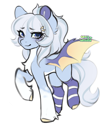 Size: 3000x3509 | Tagged: safe, artist:mewobeans, oc, oc only, bat pony, pegasus, pony, blue eyes, cute, female, high res, mare, simple background, sketch, solo, white background