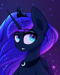 Size: 2000x2500 | Tagged: safe, artist:stravy_vox, princess luna, alicorn, pony, g4, crown, female, high res, jewelry, mare, regalia, smiling, solo, wings