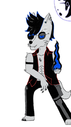 Size: 768x1366 | Tagged: safe, artist:nzovejune, oc, oc only, original species, werewolf, wolf, anthro, clothes, creature, digital art, lycan, mare in the moon, moon, mythology, other species, persona, simple background, solo, sorcerer, sunglasses, white background