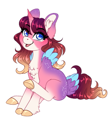 Size: 785x869 | Tagged: safe, artist:silkensaddle, oc, oc only, oc:maenad star, pegasus, pony, unicorn, horn, simple background, small wings, solo, tail, tail feathers, transparent background, wings