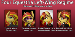 Size: 3000x1500 | Tagged: safe, artist:闪电_lightning, sunset shimmer, pony, unicorn, equestria at war mod, g4, kaiserreich, syndicalism