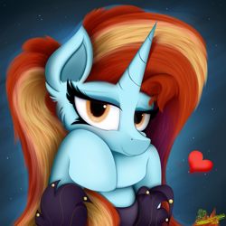Size: 4000x4000 | Tagged: safe, artist:ser-p, sassy saddles, pony, unicorn, g4, absurd resolution, female, heart, looking at you, mare, smiling, smiling at you, solo