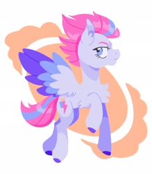 Size: 1792x2048 | Tagged: safe, artist:pastacrylic, zipp storm, pegasus, pony, g5, chest fluff, female, looking back, simple background, solo, white background