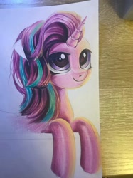 Size: 1600x2134 | Tagged: safe, artist:dawnflame, starlight glimmer, pony, unicorn, g4, female, mare, reference used, solo, traditional art