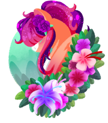 Size: 767x872 | Tagged: safe, artist:oneiria-fylakas, oc, oc:heliotrope, pony, bust, female, flower, lineless, mare, portrait, simple background, transparent background