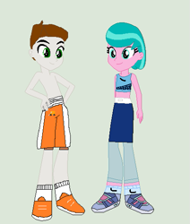 Size: 449x529 | Tagged: safe, artist:matthewjabeznazarioa, aquamarine, super funk, equestria girls, g4, crossover, equestria girls-ified, exeron fighters, martial arts kids, martial arts kids outfits