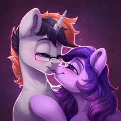 Size: 3000x3000 | Tagged: safe, artist:amishy, oc, oc only, oc:scroll notice, oc:share dast, earth pony, pony, unicorn, high res, looking at each other, looking at someone